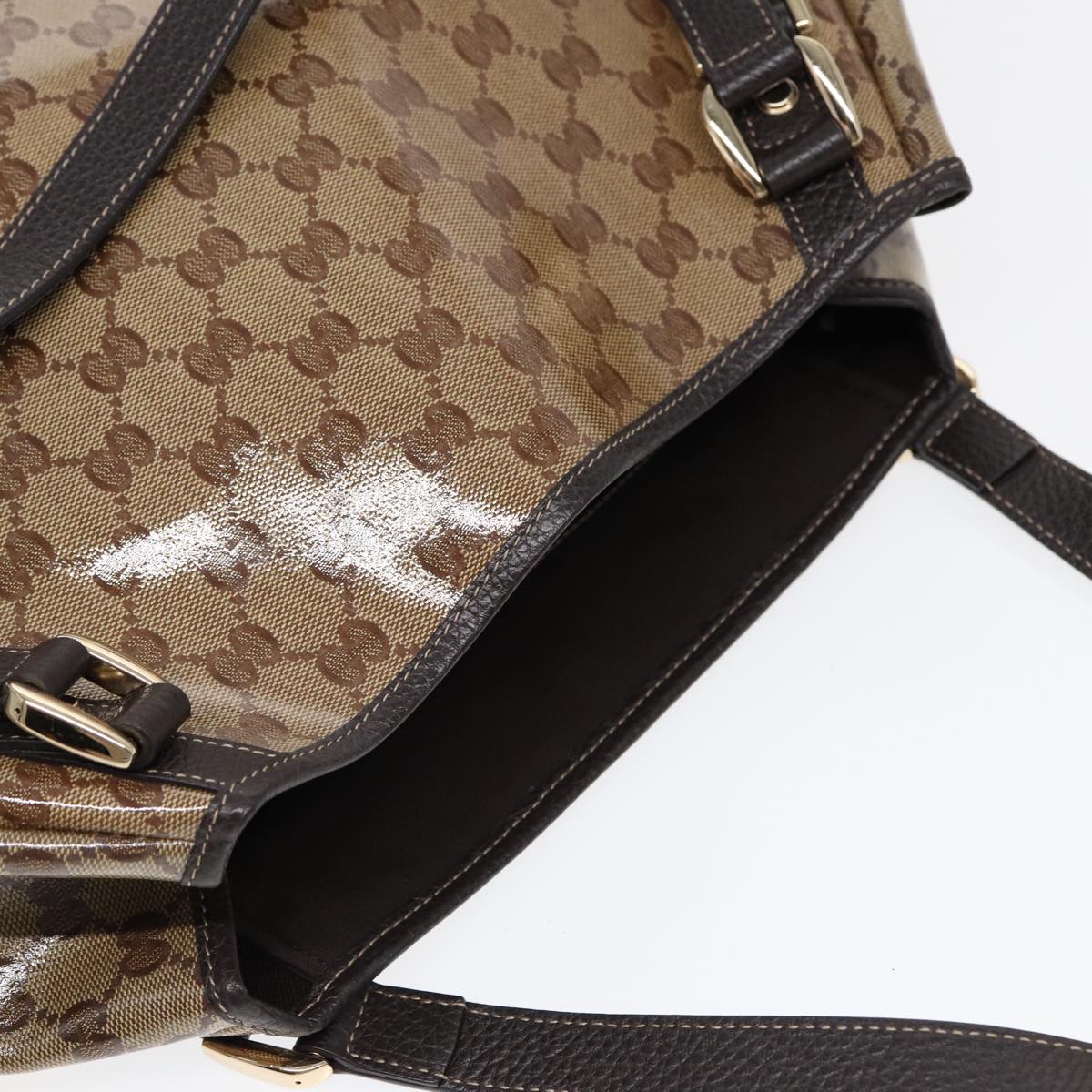 GUCCI GG Crystal Tote Bag Gold Beige 293578 ki4856A
