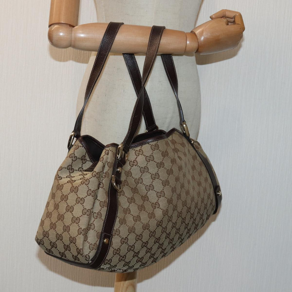 GUCCI GG Canvas Tote Bag Gold Beige 130736 ki4869