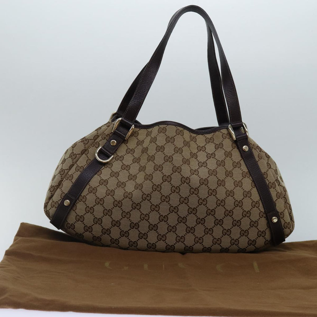 GUCCI GG Canvas Tote Bag Gold Beige 130736 ki4869