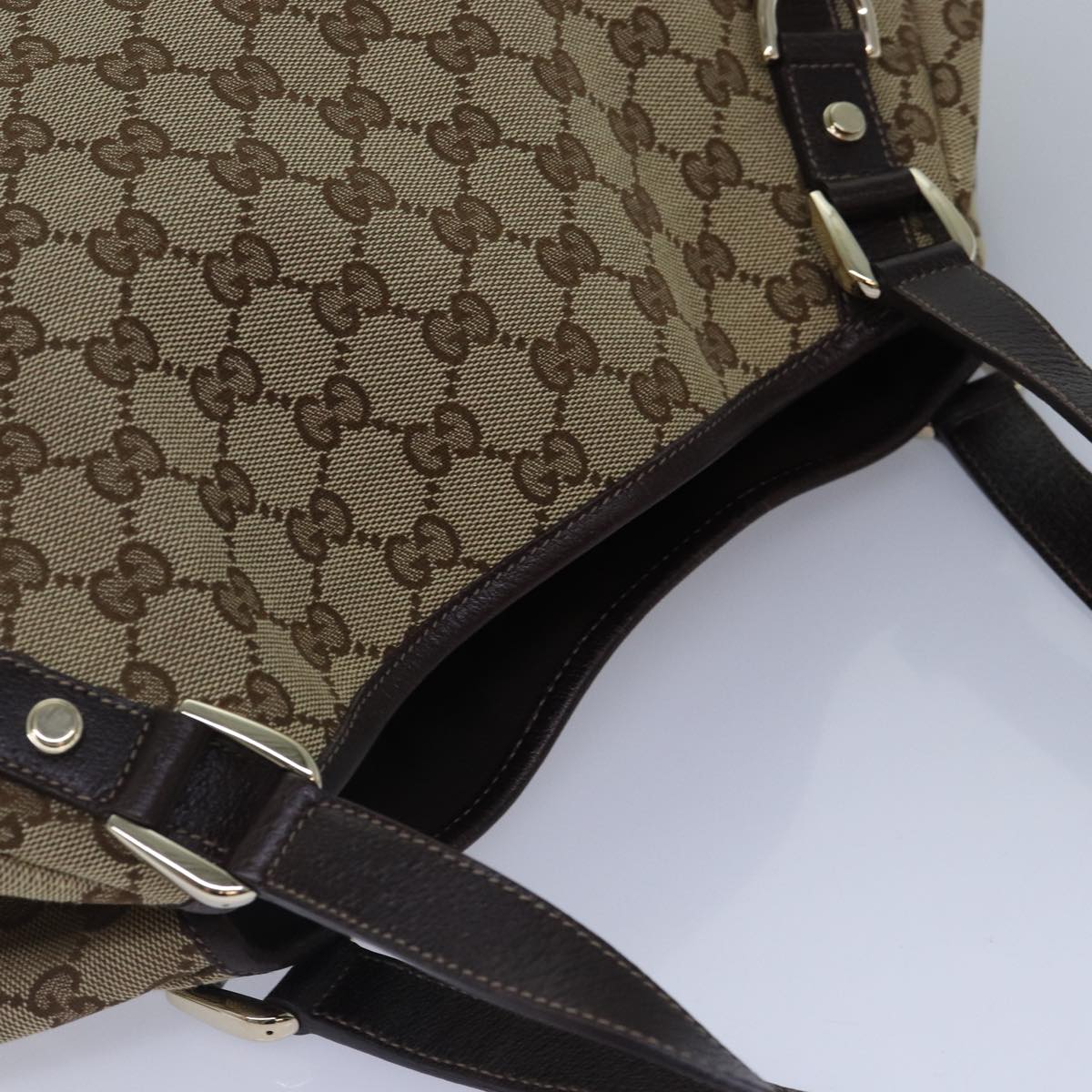 GUCCI GG Canvas Tote Bag Gold Beige 130736 ki4869