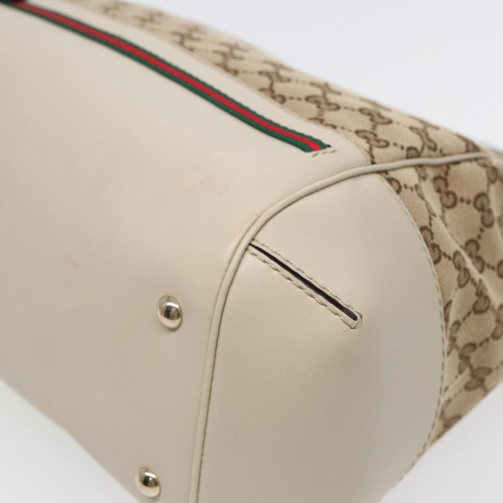 GUCCI GG Canvas Web Sherry Line Tote Bag 2way Red Beige Green 257349 ki4871