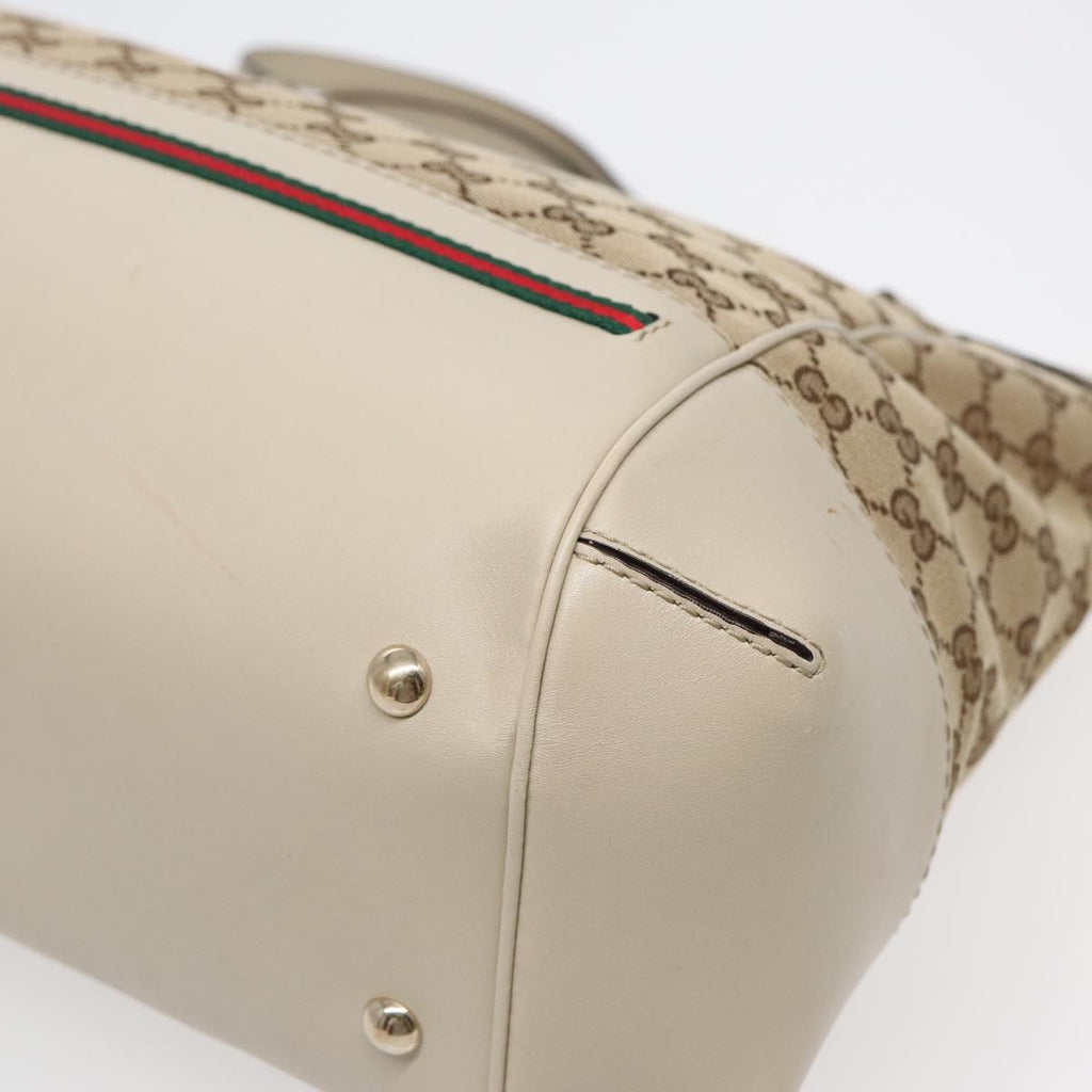 GUCCI GG Canvas Web Sherry Line Tote Bag 2way Red Beige Green 257349 ki4871