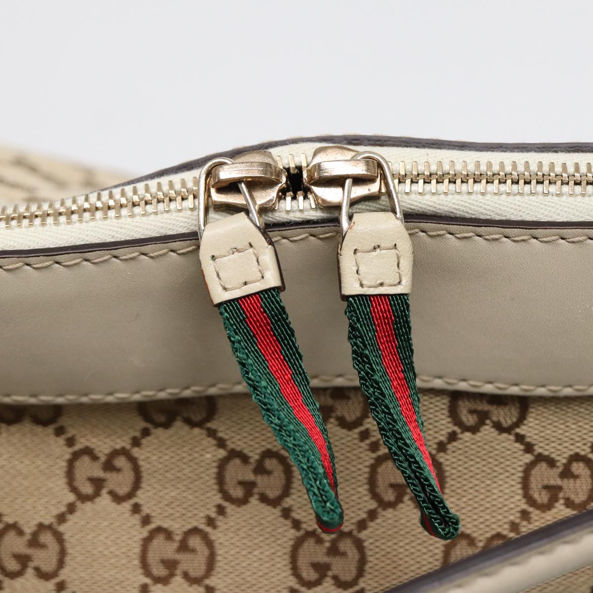 GUCCI GG Canvas Web Sherry Line Tote Bag 2way Red Beige Green 257349 ki4871