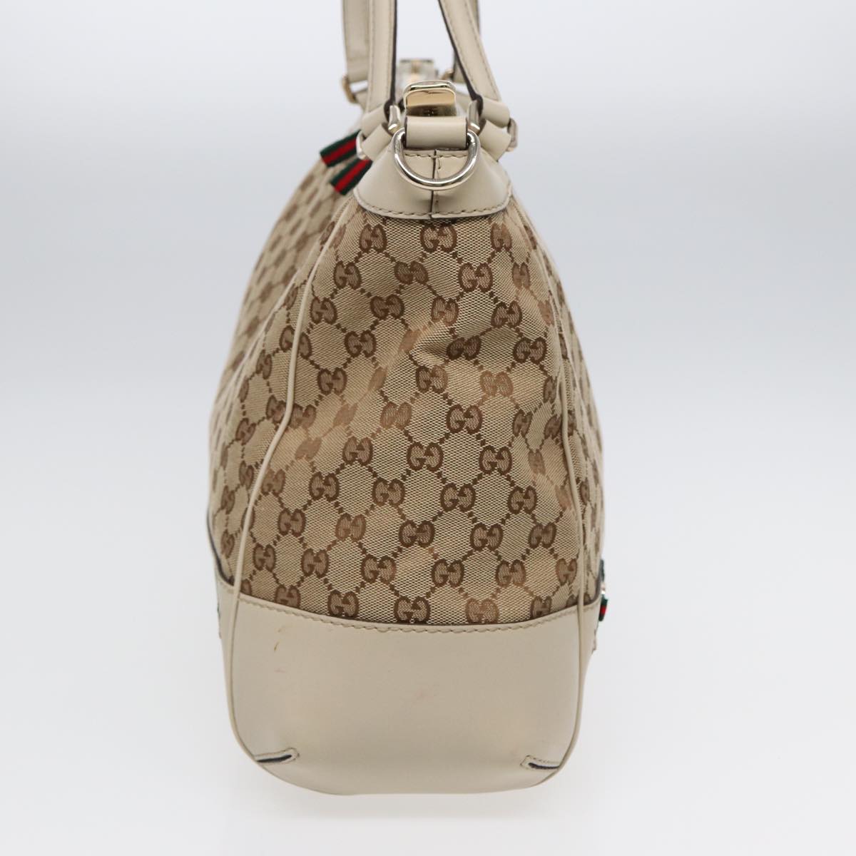 GUCCI GG Canvas Web Sherry Line Tote Bag 2way Red Beige Green 257349 ki4871