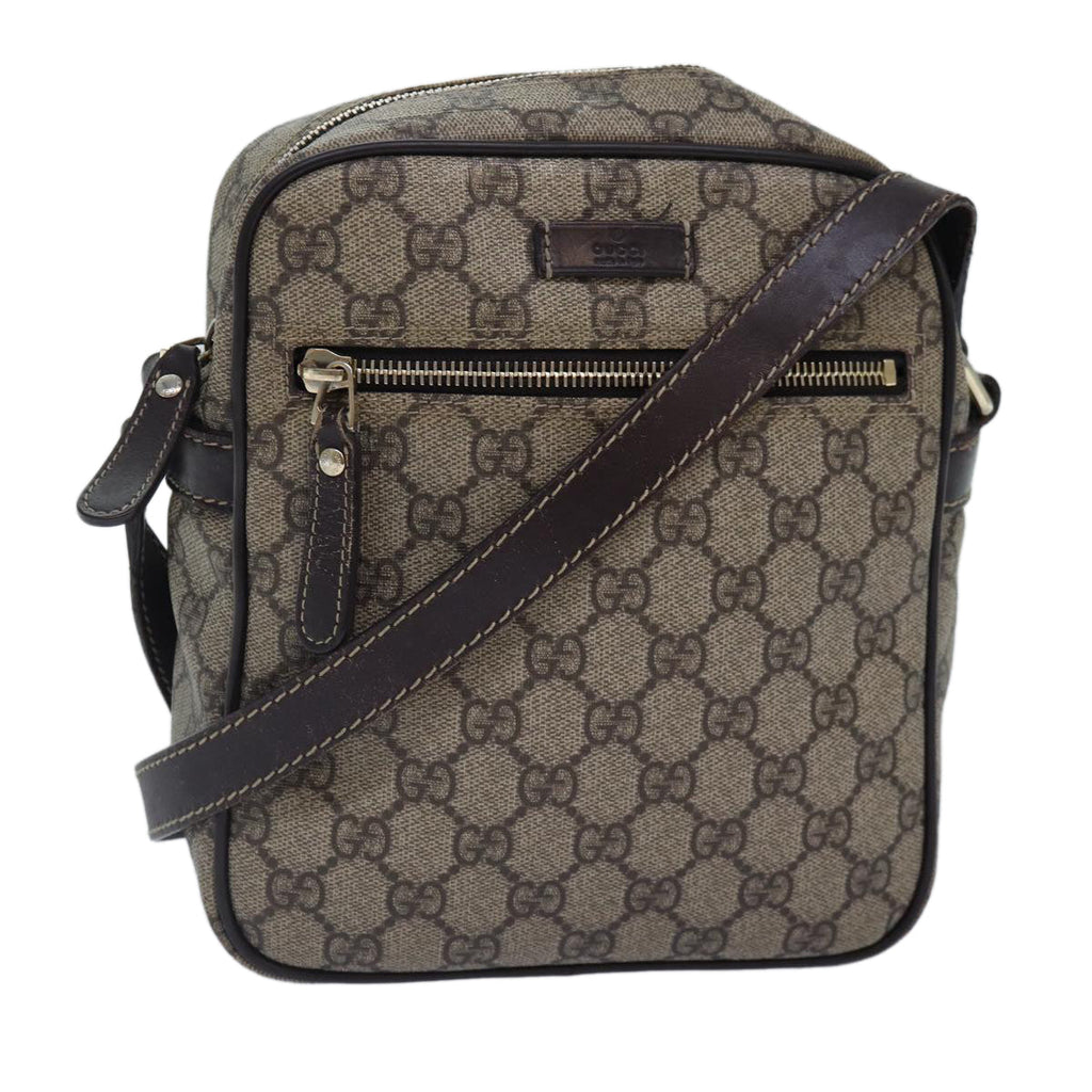 GUCCI GG Supreme Shoulder Bag PVC Leather Beige Brown gold 233268 ki4872