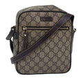 GUCCI GG Supreme Shoulder Bag PVC Leather Beige Brown gold 233268 ki4872