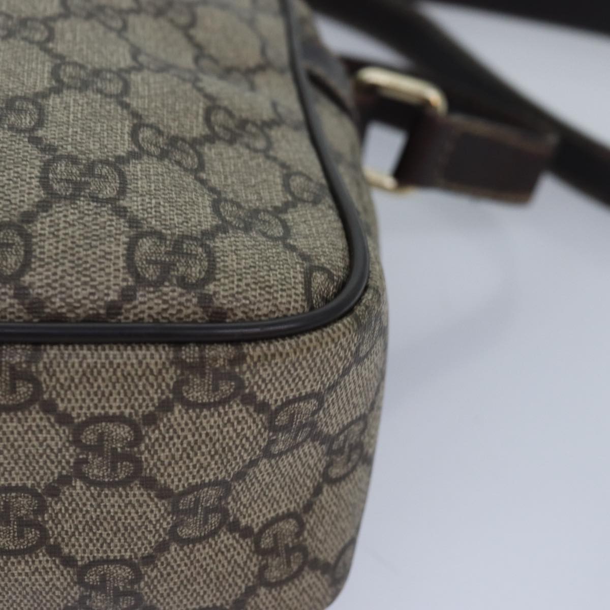 GUCCI GG Supreme Shoulder Bag PVC Leather Beige Brown gold 233268 ki4872