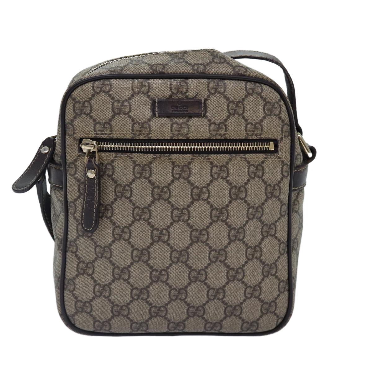 GUCCI GG Supreme Shoulder Bag PVC Leather Beige Brown gold 233268 ki4872