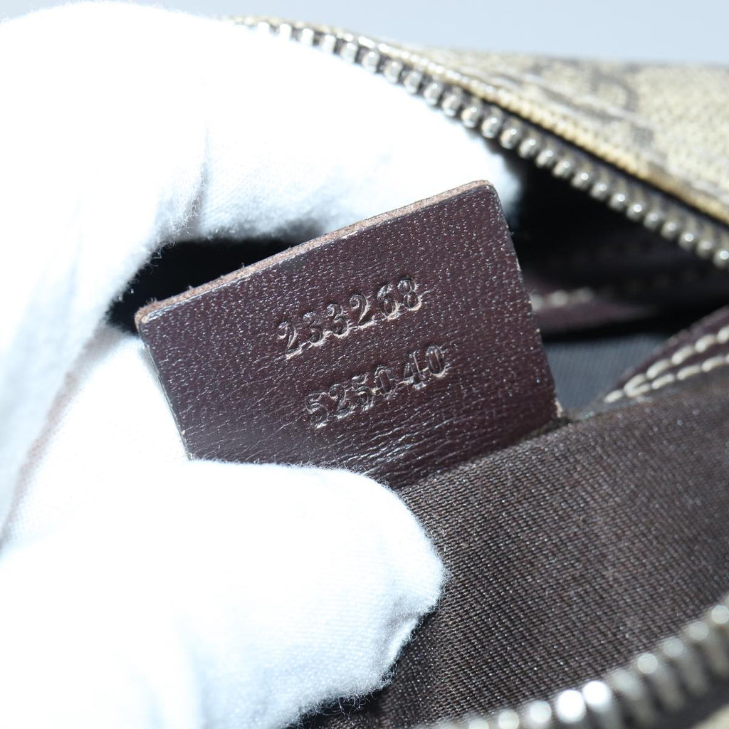 GUCCI GG Supreme Shoulder Bag PVC Leather Beige Brown gold 233268 ki4872