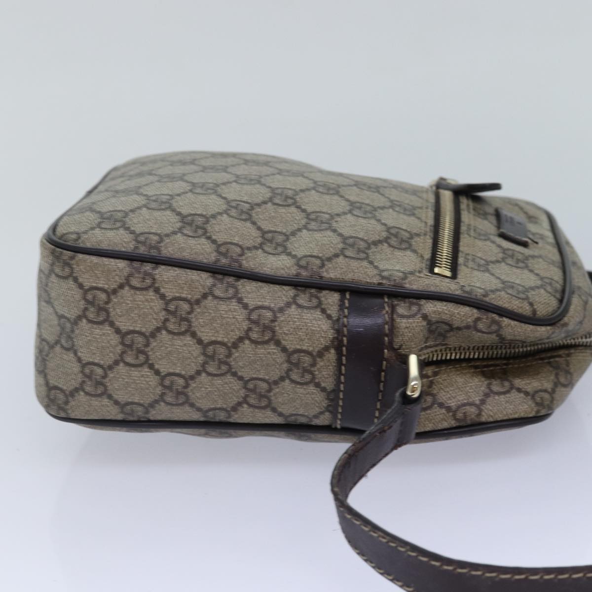 GUCCI GG Supreme Shoulder Bag PVC Leather Beige Brown gold 233268 ki4872