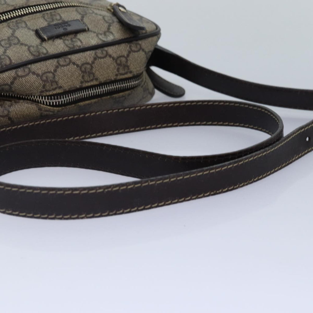 GUCCI GG Supreme Shoulder Bag PVC Leather Beige Brown gold 233268 ki4872