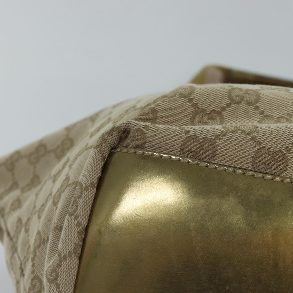 GUCCI GG Canvas Sherry Line Tote Bag Beige Pink gold 131230 ki4879