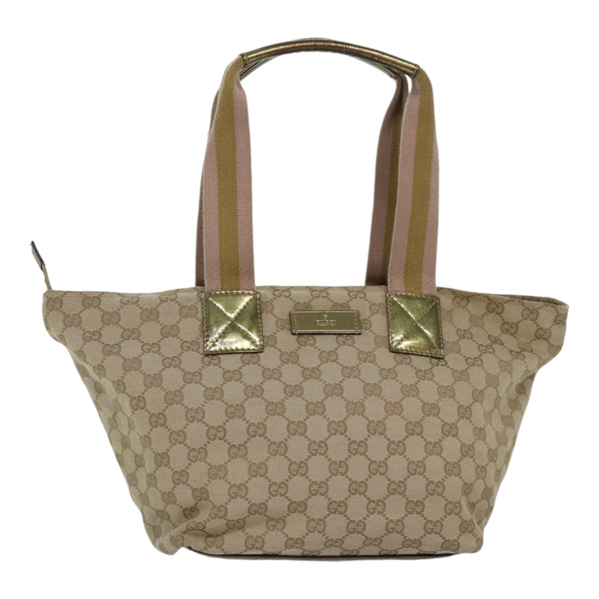 GUCCI GG Canvas Sherry Line Tote Bag Beige Pink gold 131230 ki4879