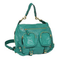 GUCCI Backpack Leather Green Gold ki4889