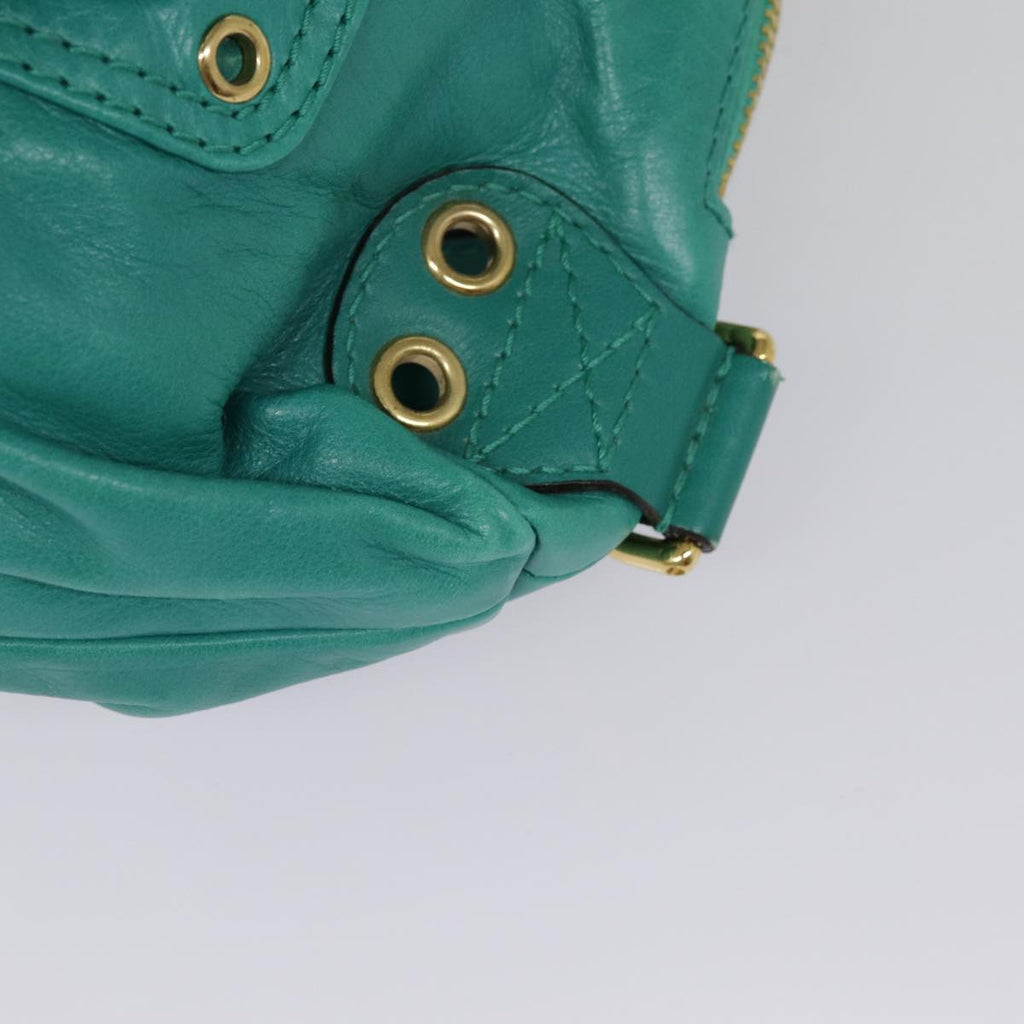 GUCCI Backpack Leather Green Gold ki4889