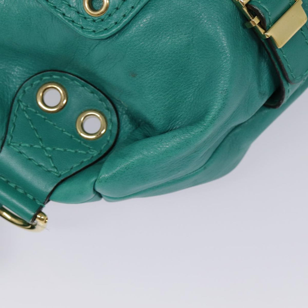 GUCCI Backpack Leather Green Gold ki4889