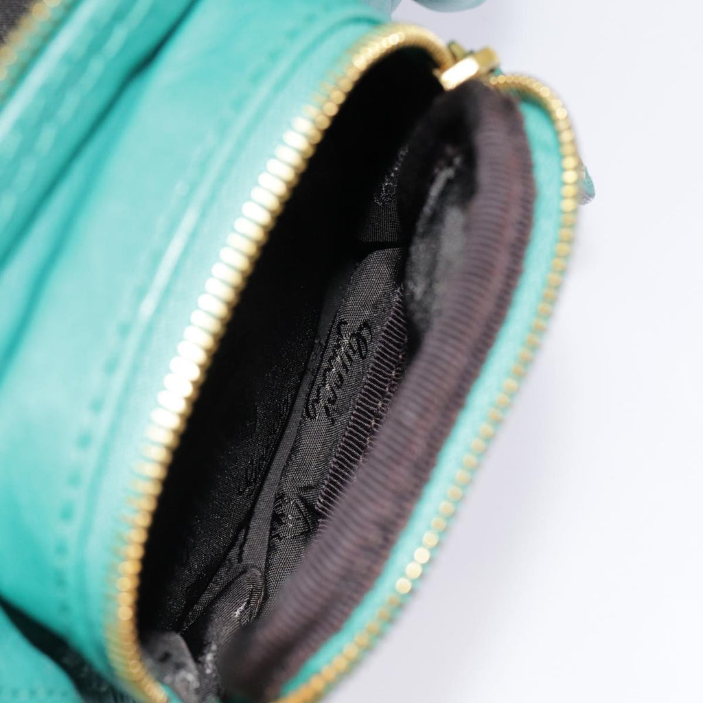 GUCCI Backpack Leather Green Gold ki4889