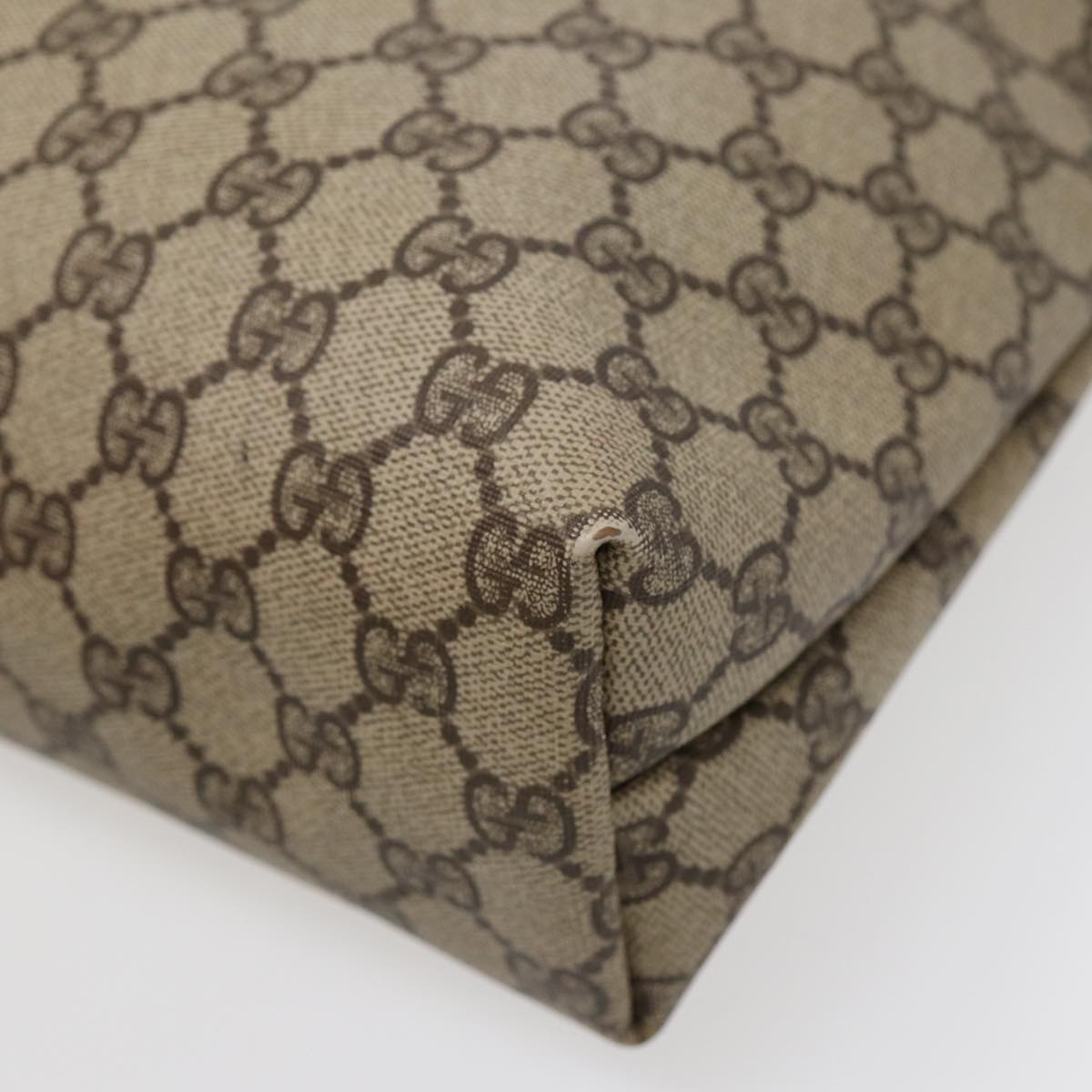 GUCCI GG Supreme Tote Bag PVC Beige Gold 002 615 6130 ki4890