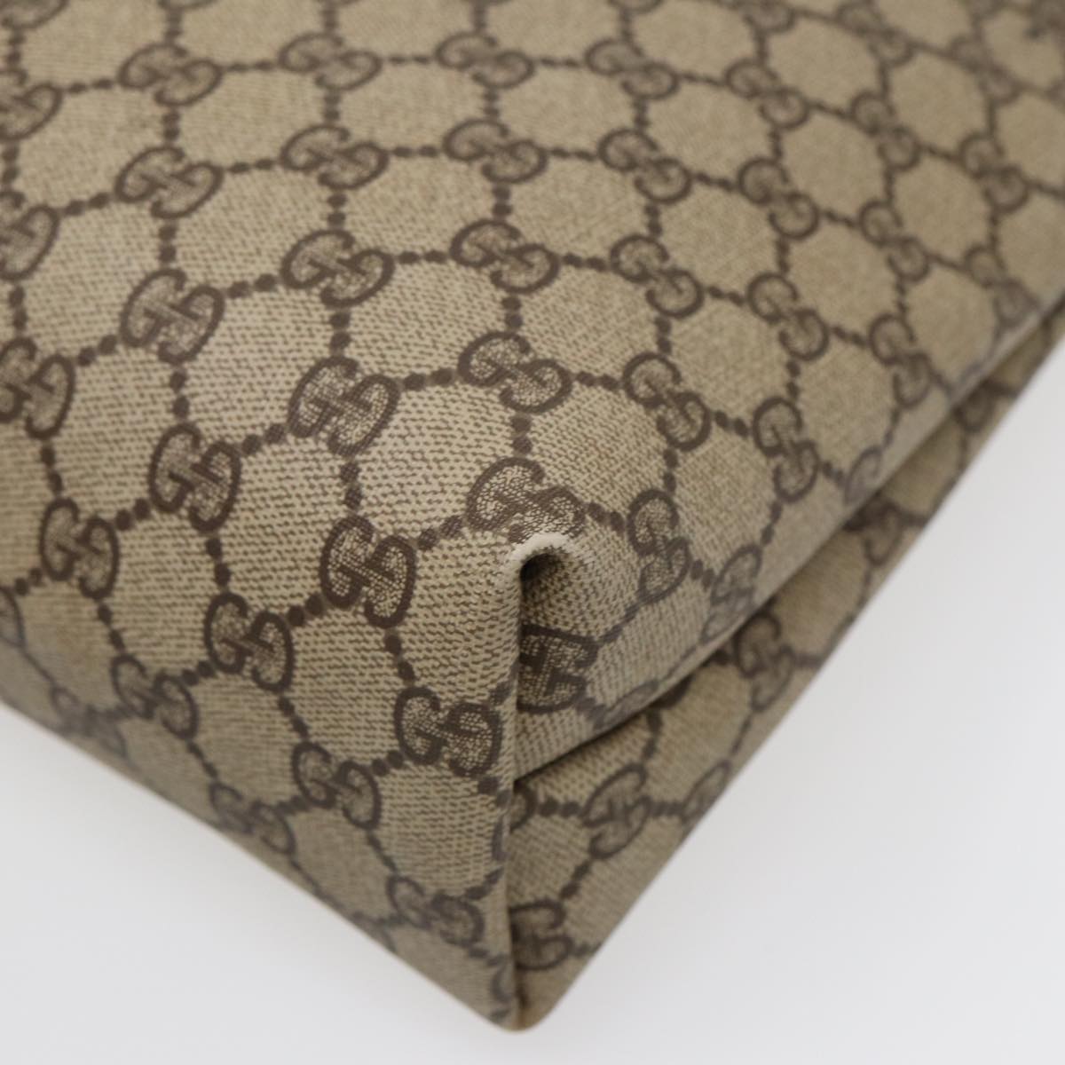 GUCCI GG Supreme Tote Bag PVC Beige Gold 002 615 6130 ki4890