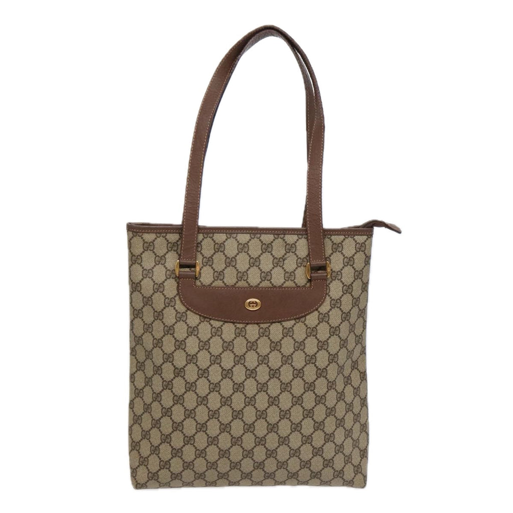 GUCCI GG Supreme Tote Bag PVC Beige Gold 002 615 6130 ki4890