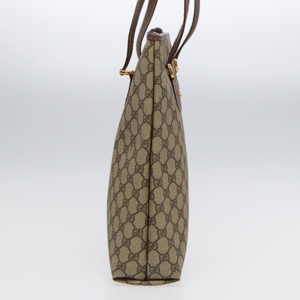 GUCCI GG Supreme Tote Bag PVC Beige Gold 002 615 6130 ki4890