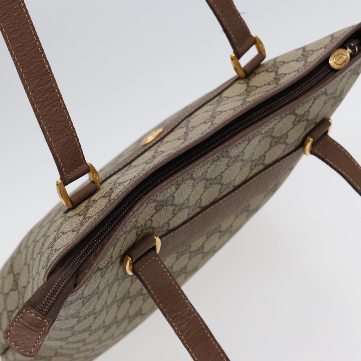 GUCCI GG Supreme Tote Bag PVC Beige Gold 002 615 6130 ki4890