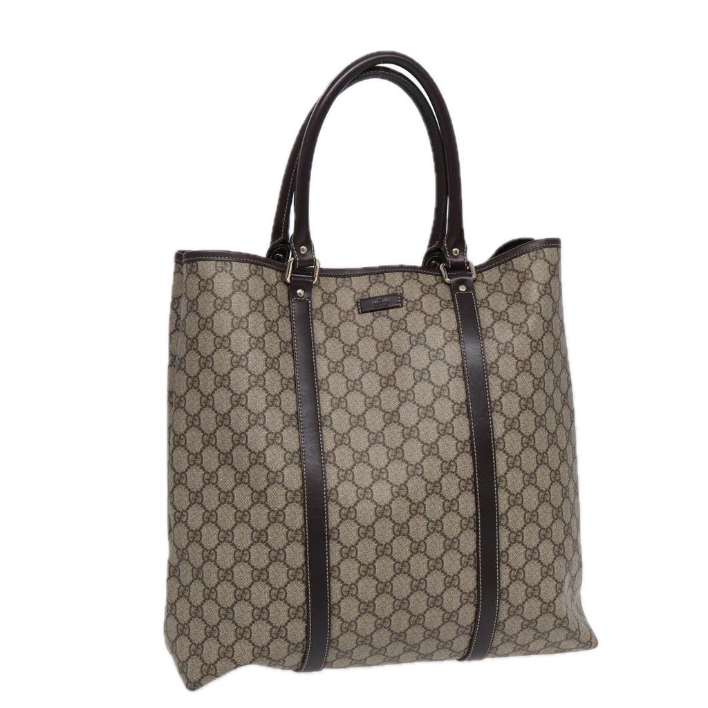 GUCCI GG Supreme Tote Bag PVC Beige Gold 223668 ki4895