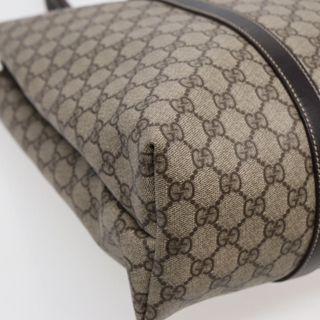 GUCCI GG Supreme Tote Bag PVC Beige Gold 223668 ki4895