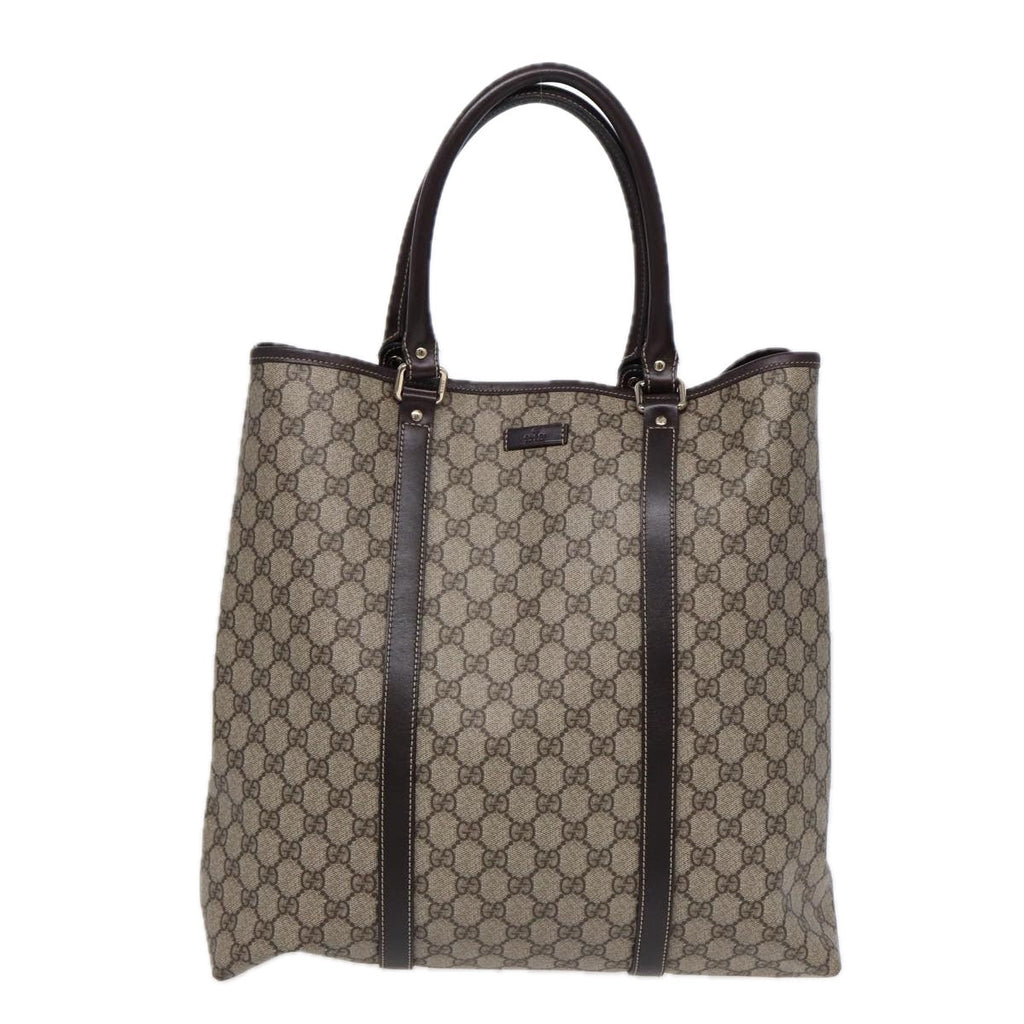 GUCCI GG Supreme Tote Bag PVC Beige Gold 223668 ki4895