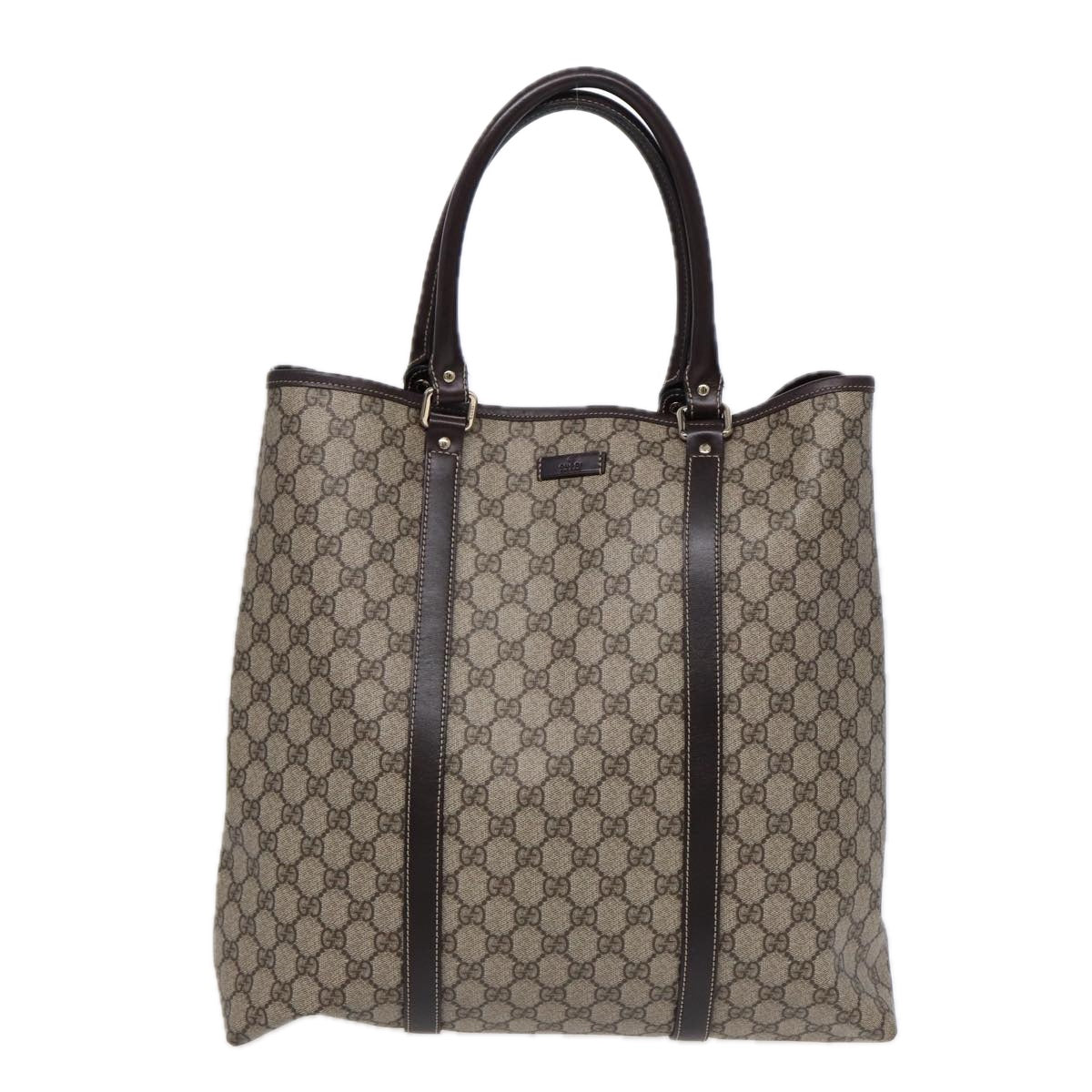 GUCCI GG Supreme Tote Bag PVC Beige Gold 223668 ki4895