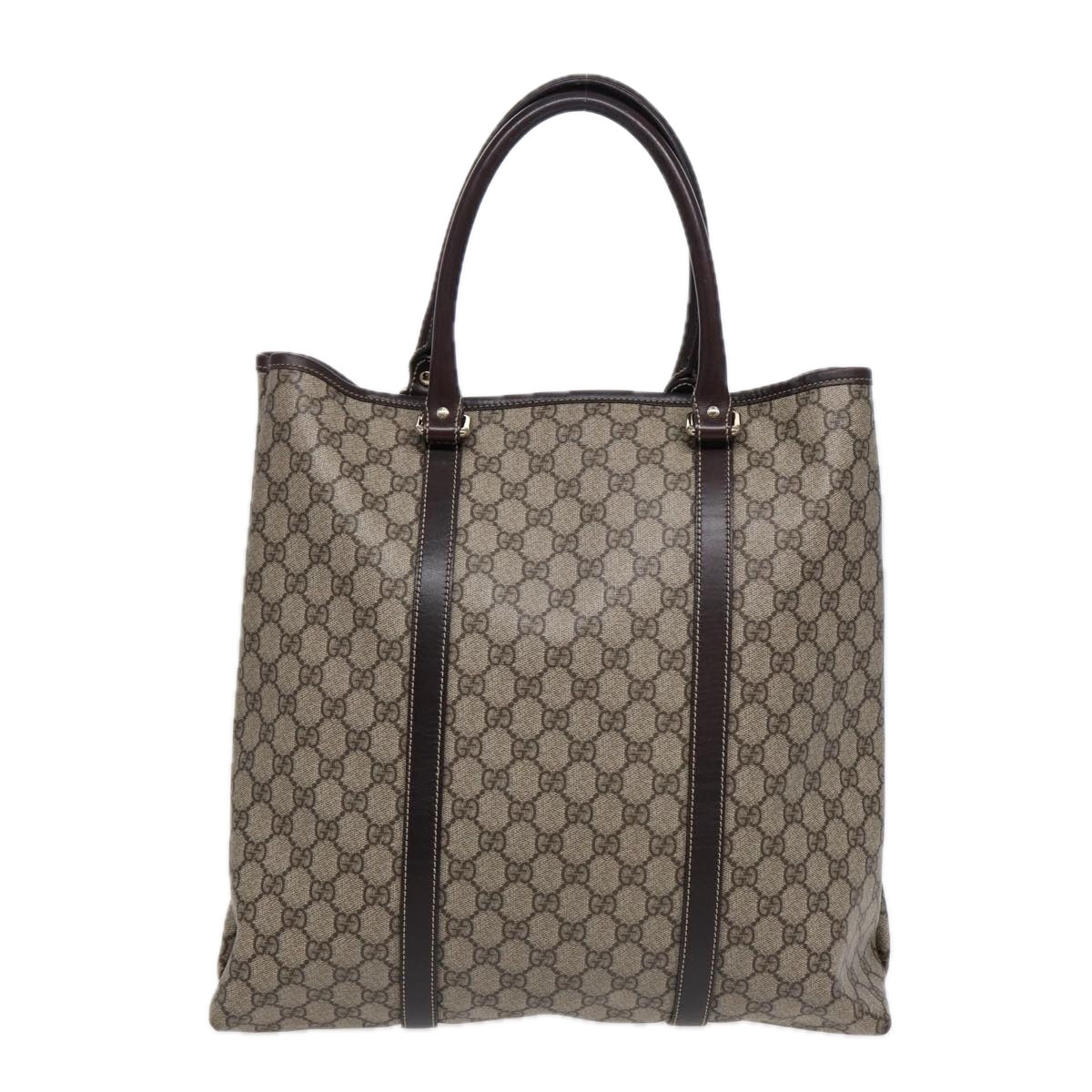 GUCCI GG Supreme Tote Bag PVC Beige Gold 223668 ki4895