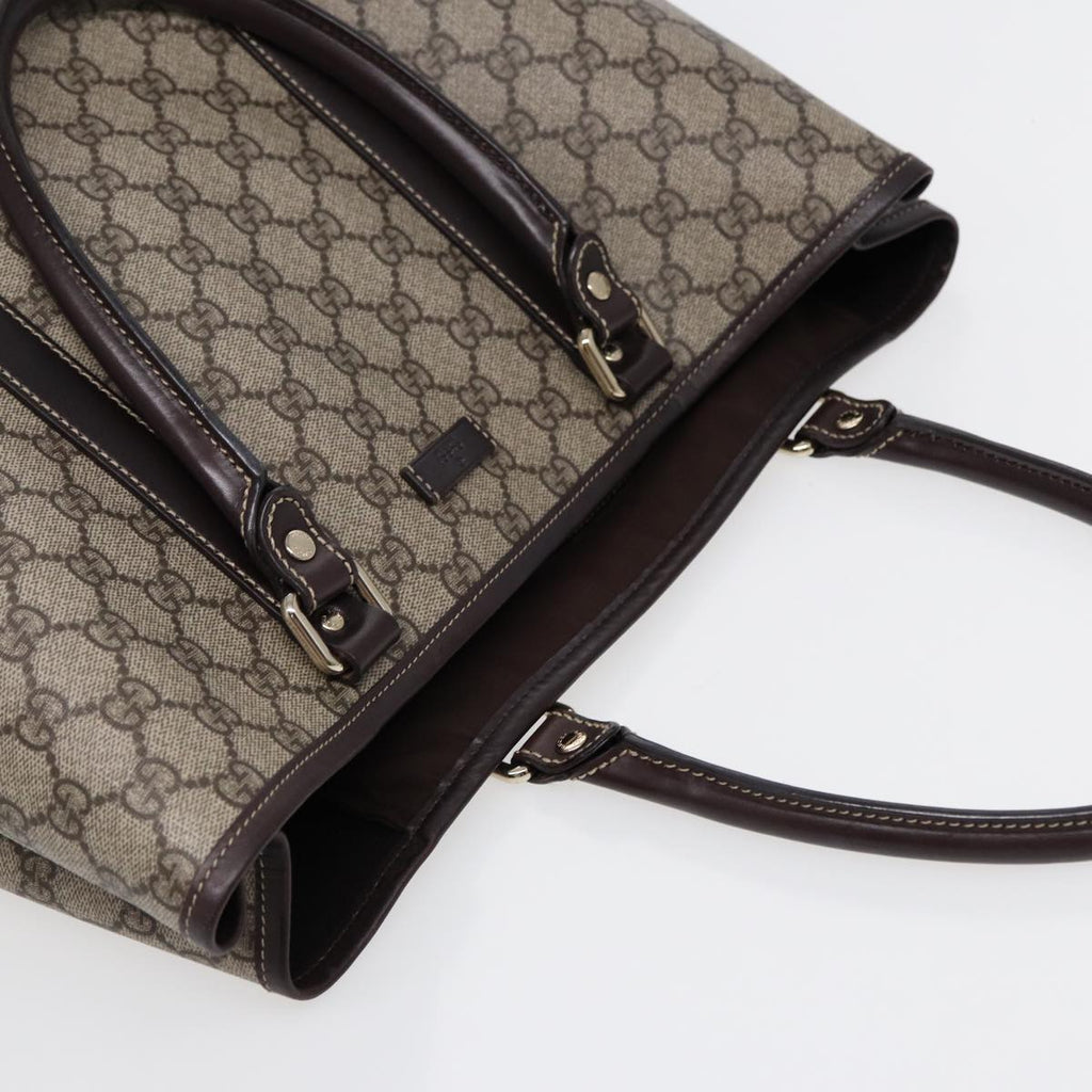 GUCCI GG Supreme Tote Bag PVC Beige Gold 223668 ki4895