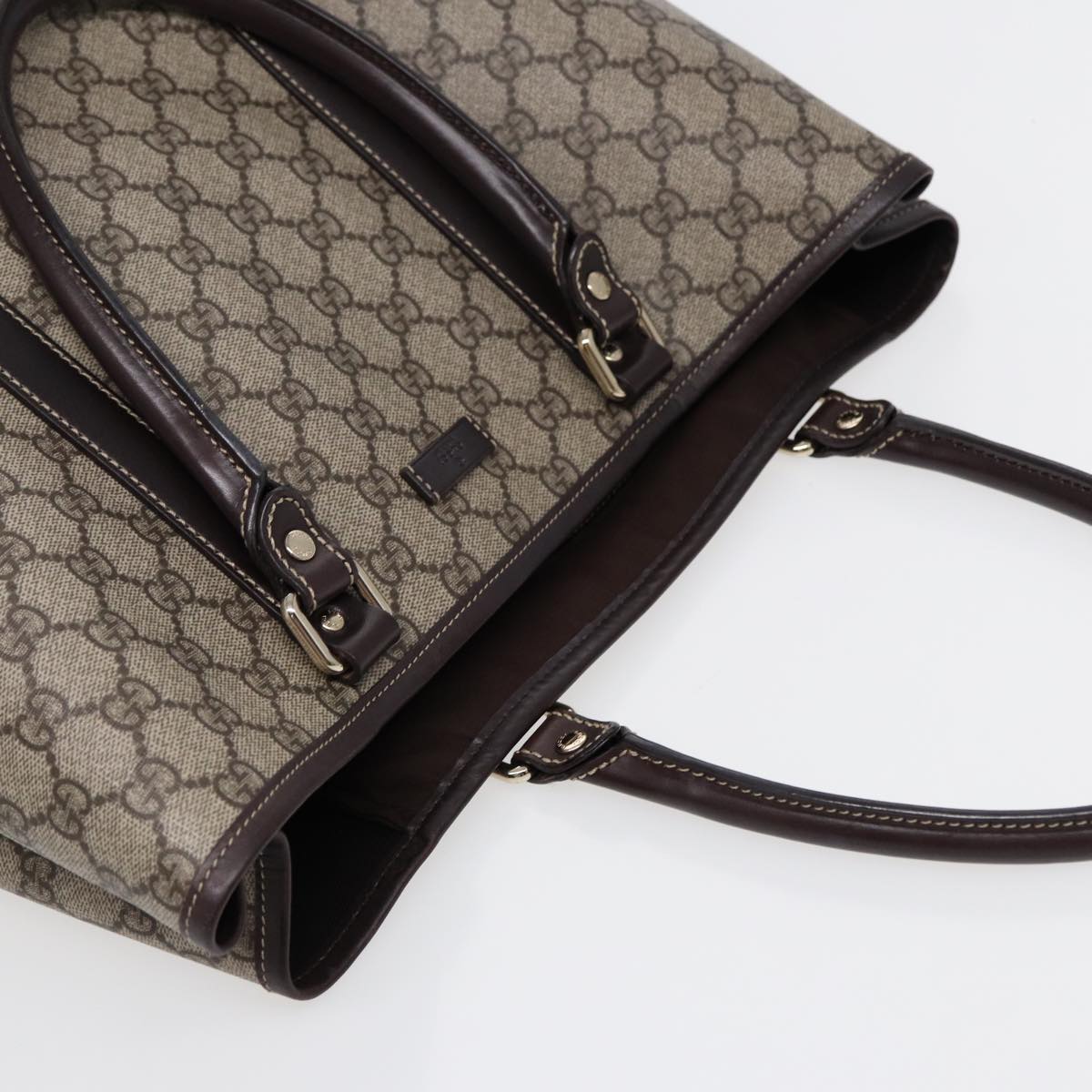 GUCCI GG Supreme Tote Bag PVC Beige Gold 223668 ki4895