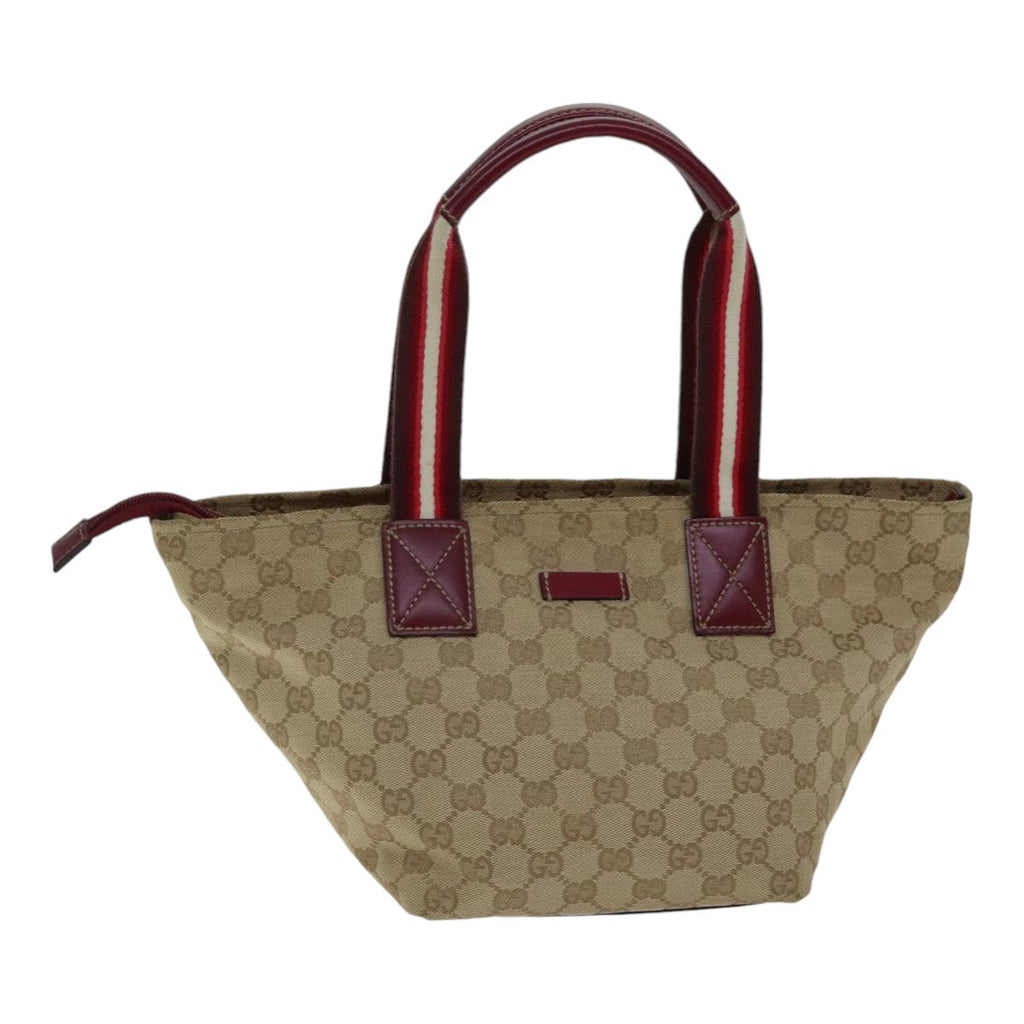 GUCCI GG Canvas Sherry Line Shoulder Bag Beige Red ki4899