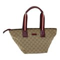 GUCCI GG Canvas Sherry Line Shoulder Bag Beige Red ki4899