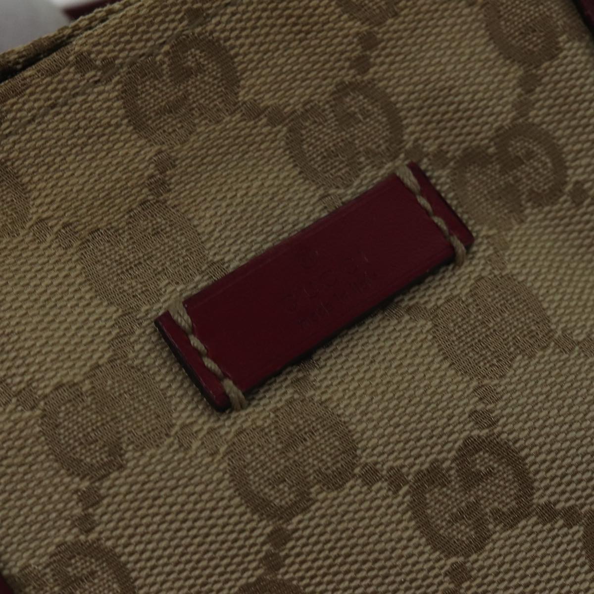 GUCCI GG Canvas Sherry Line Shoulder Bag Beige Red ki4899