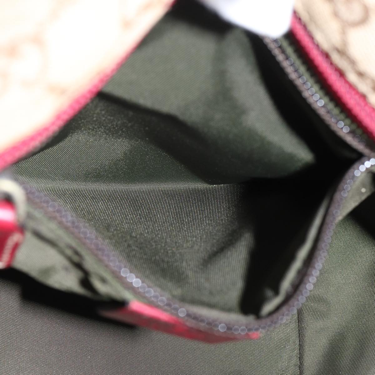 GUCCI GG Canvas Sherry Line Shoulder Bag Beige Red ki4899