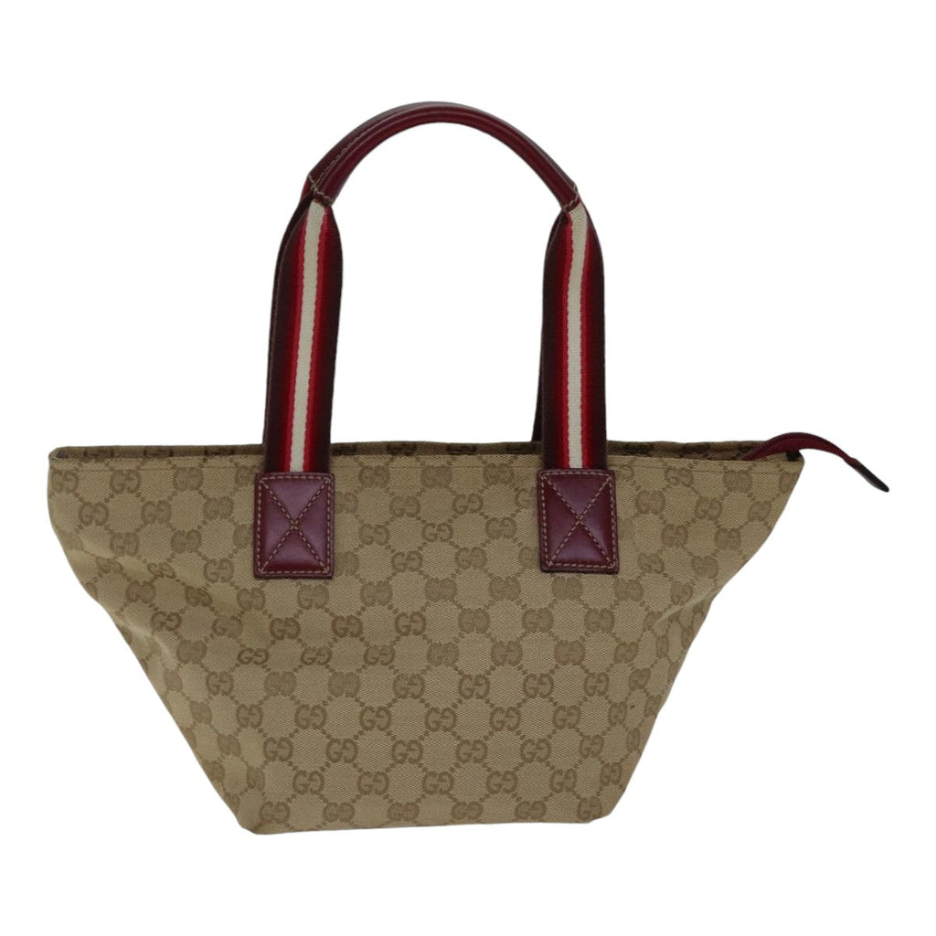 GUCCI GG Canvas Sherry Line Shoulder Bag Beige Red ki4899