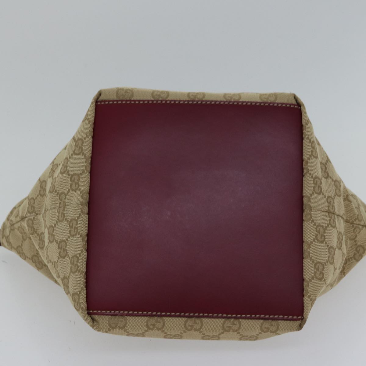 GUCCI GG Canvas Sherry Line Shoulder Bag Beige Red ki4899