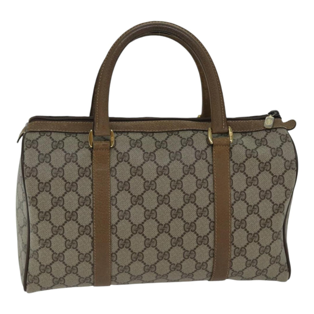 GUCCI GG Canvas Web Sherry Line Boston Bag PVC Beige Red Green ki4901