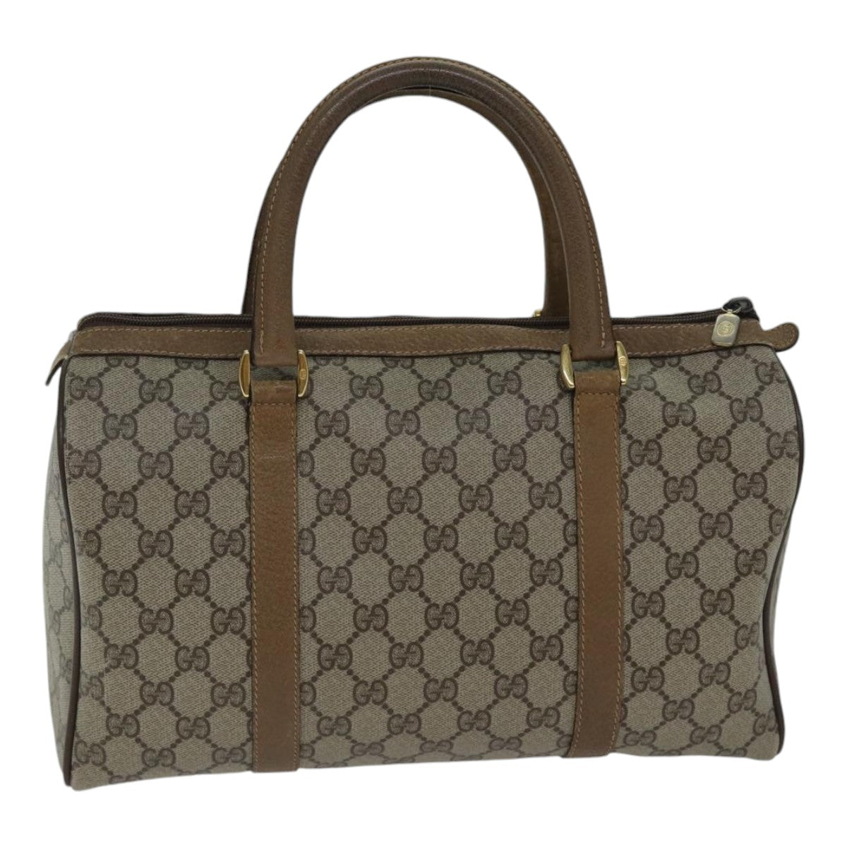 GUCCI GG Canvas Web Sherry Line Boston Bag PVC Beige Red Green ki4901