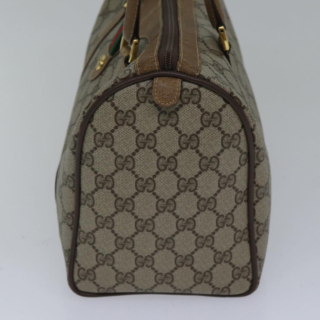 GUCCI GG Canvas Web Sherry Line Boston Bag PVC Beige Red Green ki4901
