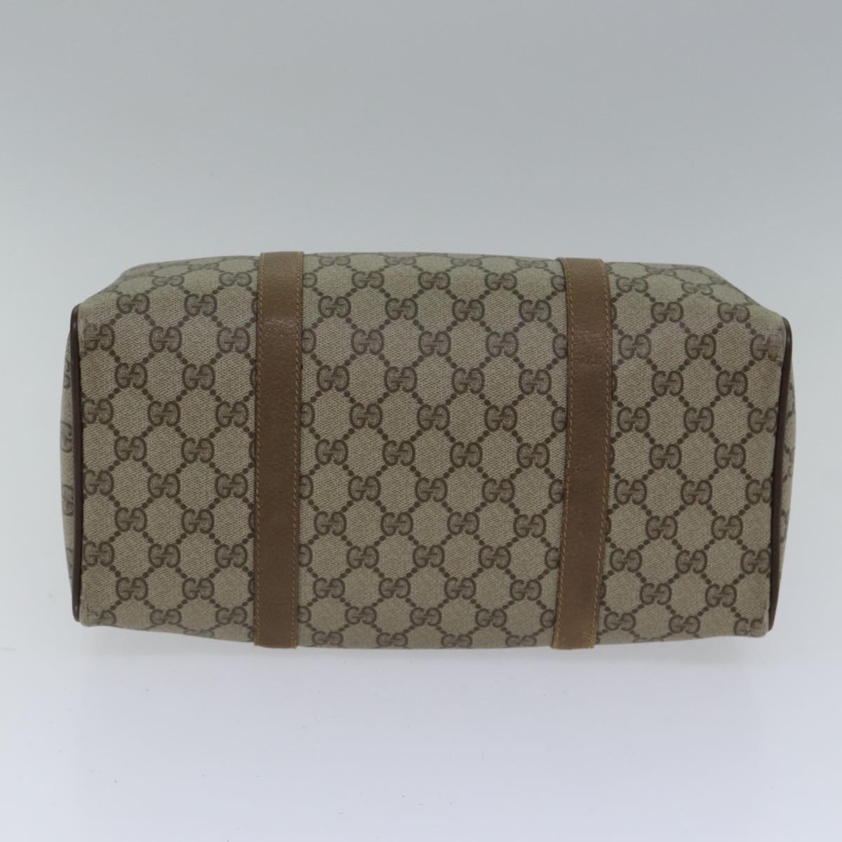 GUCCI GG Canvas Web Sherry Line Boston Bag PVC Beige Red Green ki4901