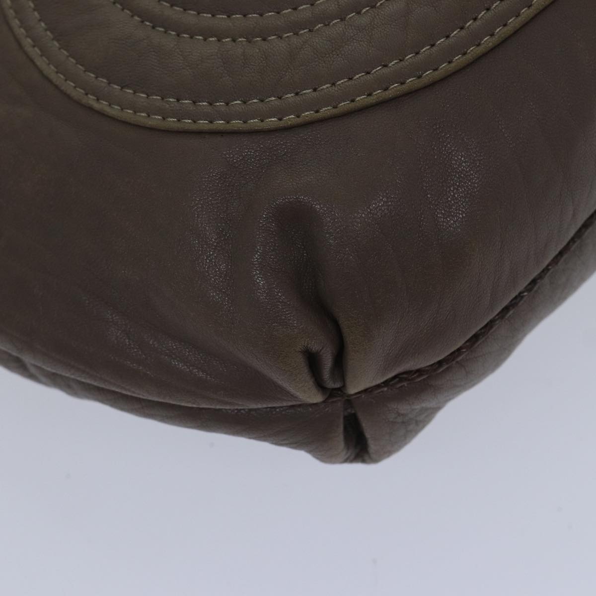 FENDI Zucca Shoulder Bag Leather Beige ki4903
