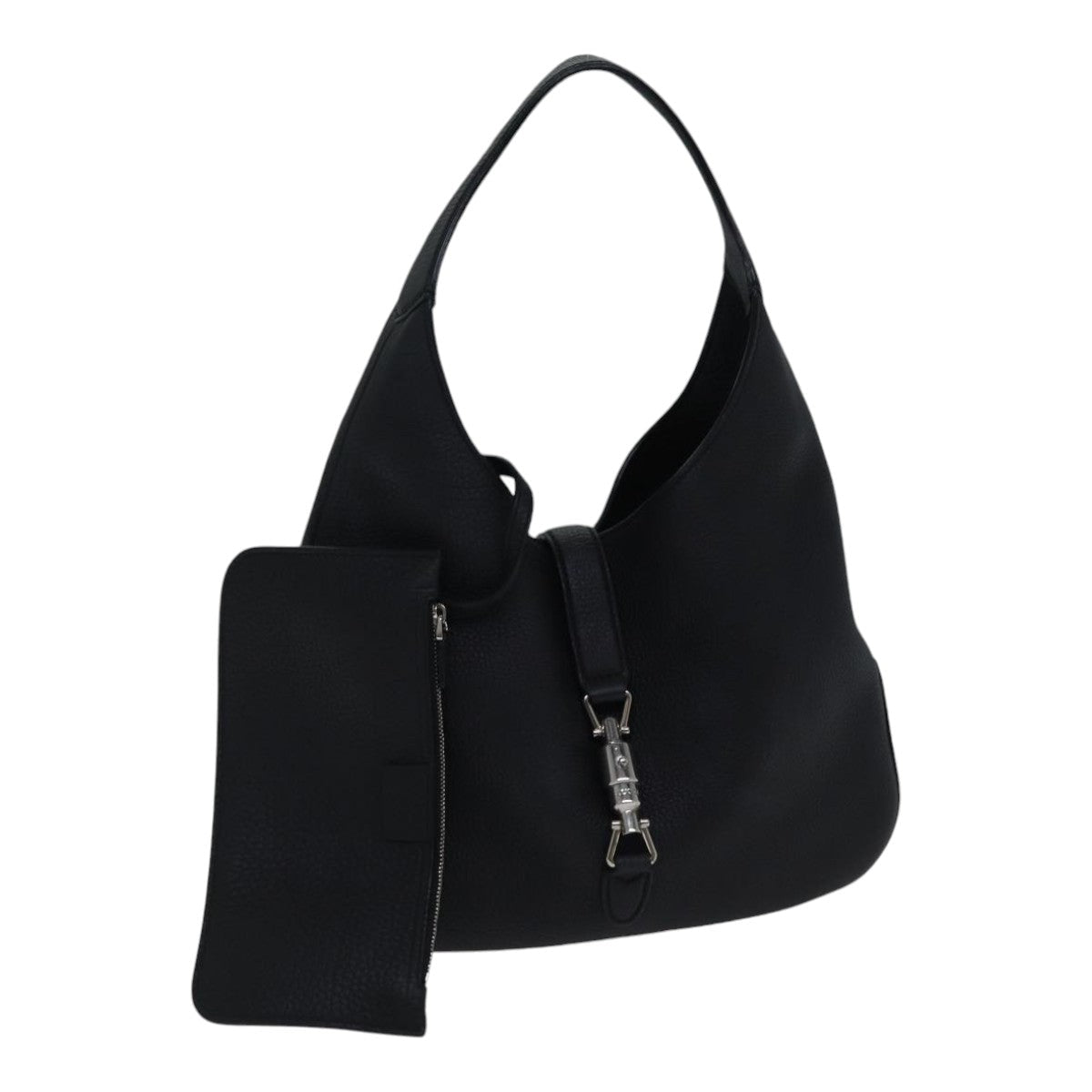 GUCCI New Jackie Shoulder Bag Leather Black ki4908