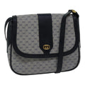 GUCCI Micro GG Canvas Shoulder Bag PVC Navy ki4909