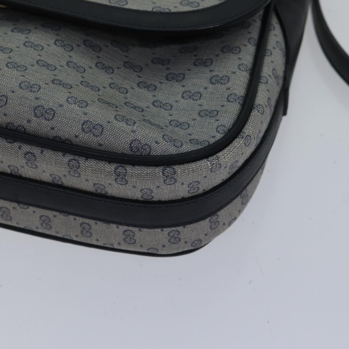 GUCCI Micro GG Canvas Shoulder Bag PVC Navy ki4909