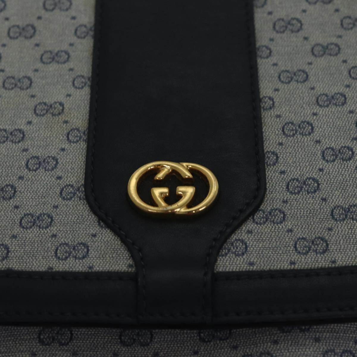 GUCCI Micro GG Canvas Shoulder Bag PVC Navy ki4909