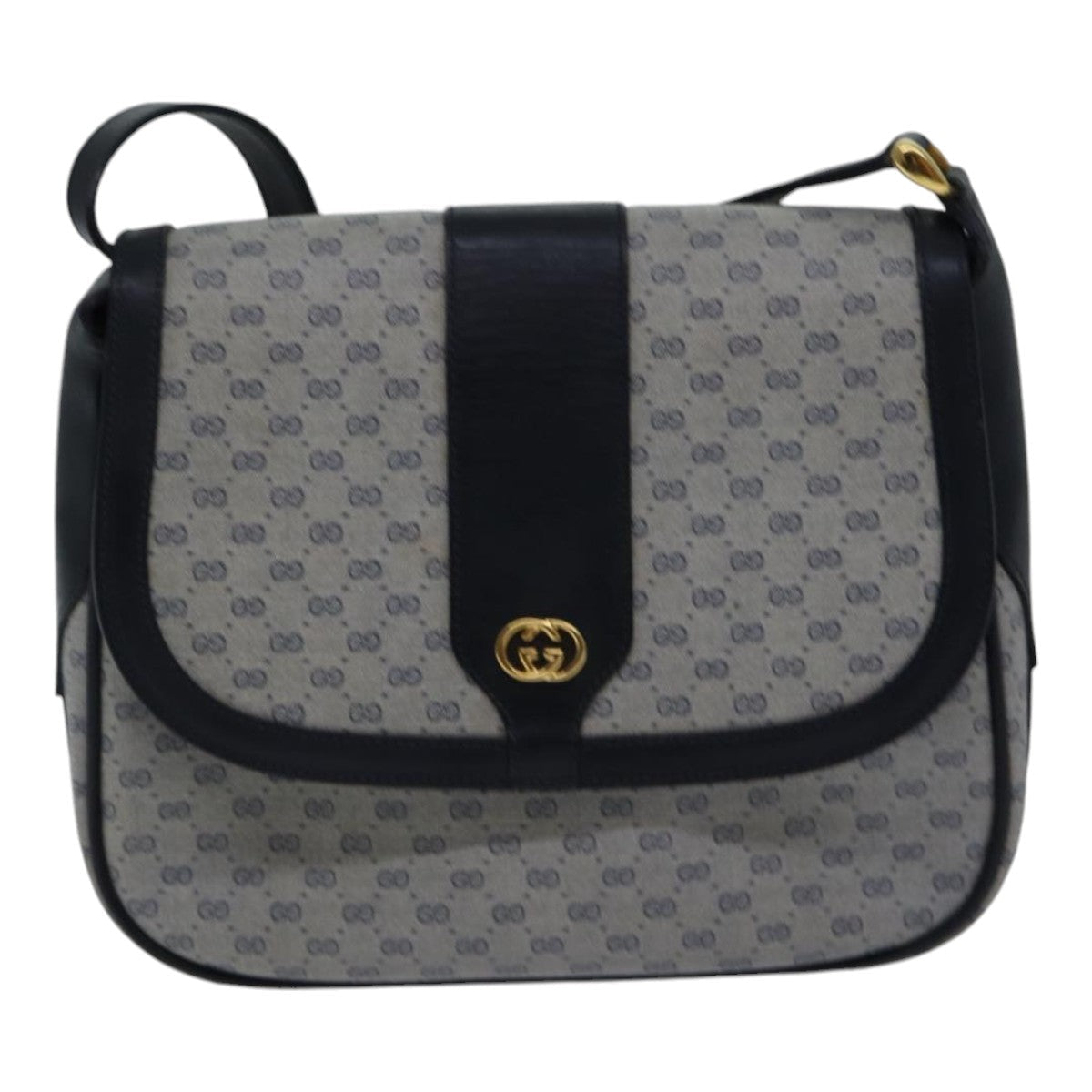 GUCCI Micro GG Canvas Shoulder Bag PVC Navy ki4909