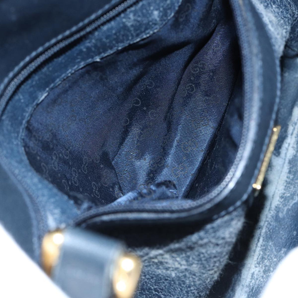 GUCCI Micro GG Canvas Shoulder Bag PVC Navy ki4909